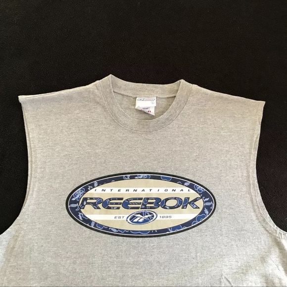 Reebok International Est 1895 Spelled Out Logo Rare Men’s Sleeveless T-shirt - Picture 10 of 12